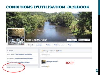 CONDITIONS D’UTILISATION FACEBOOK
15
BAD!
 