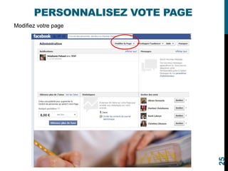 PERSONNALISEZ VOTE PAGE
Modifiez votre page
25
 