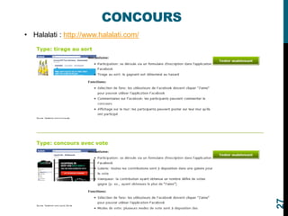 CONCOURS
• Halalati : http://www.halalati.com/
27
 