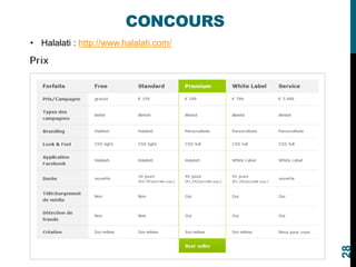 CONCOURS
• Halalati : http://www.halalati.com/
28
 
