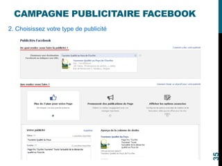 2. Choisissez votre type de publicité
CAMPAGNE PUBLICITAIRE FACEBOOK
35
 