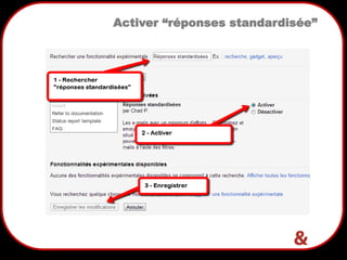 13
Activer “réponses standardisée”
 
