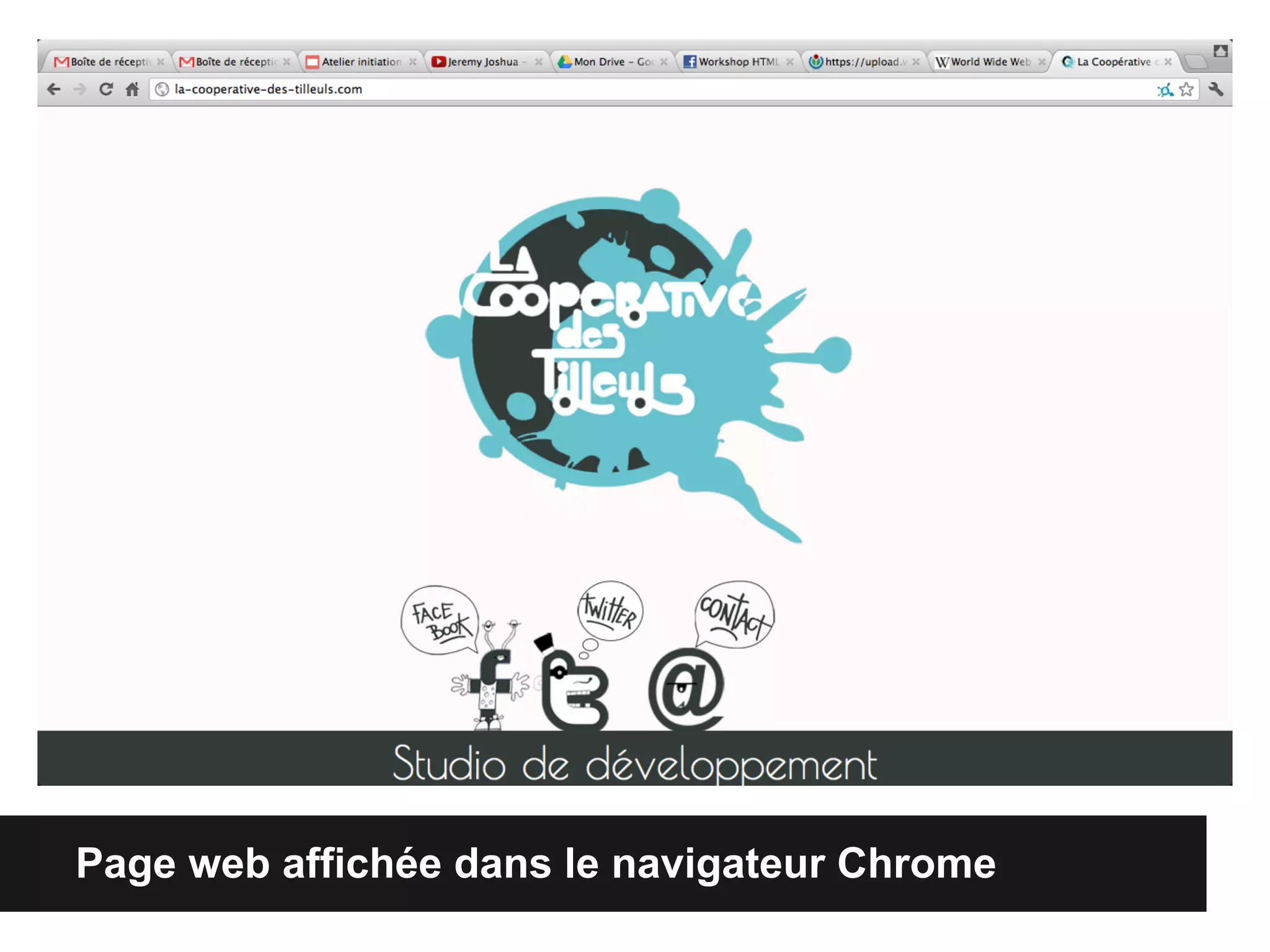 Page web affichée dans le navigateur Chrome
 