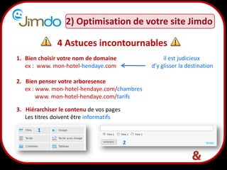 2) Optimisation de votre site Jimdo

               4 Astuces incontournables
1. Bien choisir votre nom de domaine        ...