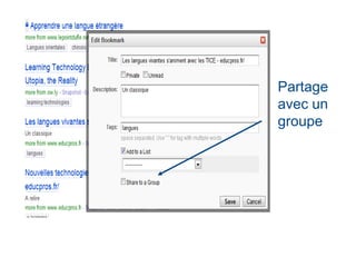 Partage 
avec un 
groupe 
 