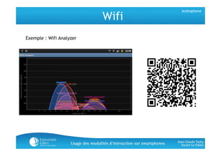 Androphone

                          Wifi
Exemple : Wifi Analyzer
 