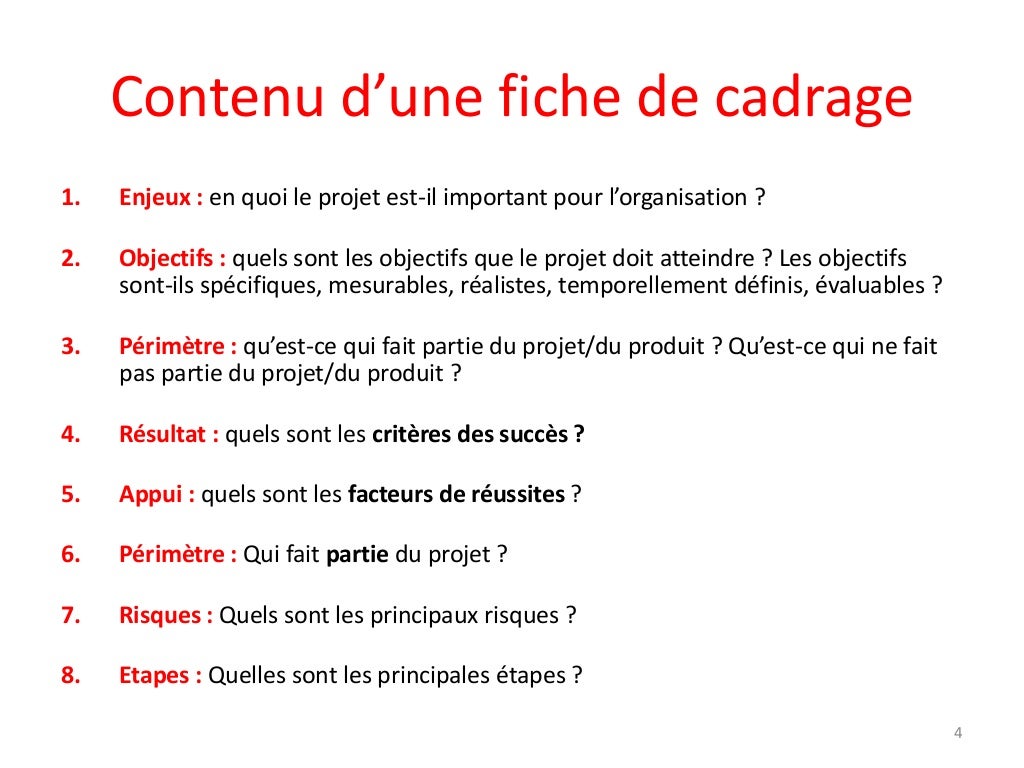 Atelier note de cadrage