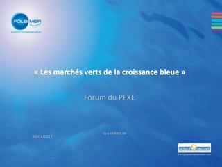 « Les marchés verts de la croissance bleue »
Forum du PEXE
Guy HERROUIN
30/03/2017
 