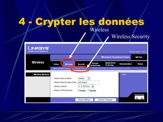 4 - Crypter les données Wireless Security Wireless 