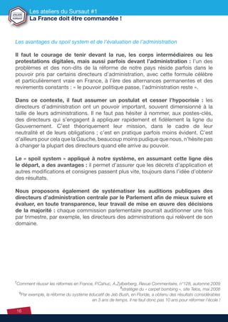 Les ateliers du Sursaut #1
La France doit être commandée !
16
Les avantages du spoil system et de l’évaluation de l’admini...
