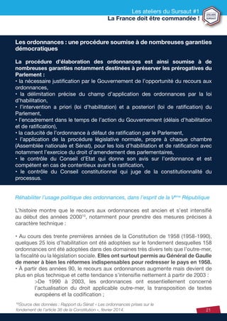 Les ateliers du Sursaut #1
La France doit être commandée !
21
Les ordonnances : une procédure soumise à de nombreuses gara...