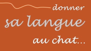 sa langue
donner
au chat…
