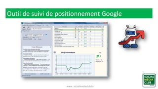 www. socialmediaclub.tn
Outil de suivi de positionnement Google
 