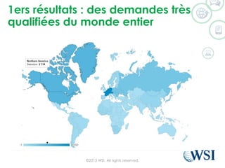 1ers résultats : des demandes très
qualifiées du monde entier
©2015 WSI. All rights reserved.
 