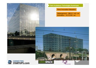 Paris Innovation Masséna"

      Hébergement : 280 € / m2 / an"
      Animation : 10-12 K€ / an"




28"
 