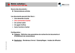 SAP MM  Génération, impression, distribution dossiers Achat