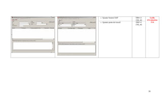 o Ajouter bouton SAP         DM 4.1      Grille
                             (Ad_m)   d'évaluation
o Ajouter poste de travail   DM 4.1       T14
                             (Ad_m)




                                       20
 