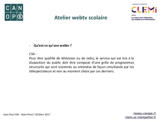 Atelier Webtv Scolaire Atelier Webtv Scolaire