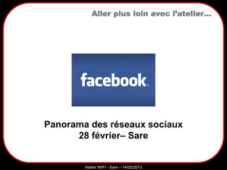 Sarazd
Atelier WIFI - Sare – 14/02/2013
Panorama des réseaux sociaux
28 février– Sare
Aller plus loin avec l’atelier…
 