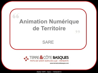 Sarazd
Atelier WIFI - Sare – 14/02/2013
Animation Numérique
de Territoire
SARE
 