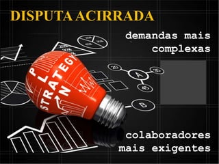 DISPUTAACIRRADA
colaboradores
mais exigentes
demandas mais
complexas
 