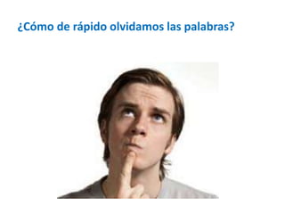 ¿Cómo de rápido olvidamos las palabras? 
 