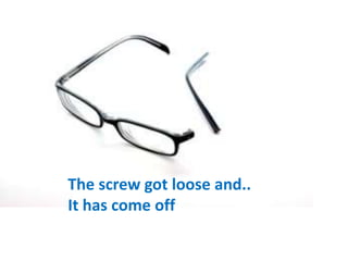 The screw got loose and.. 
It has come off 
 