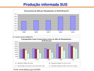 (*) exceto causas obstétricas Produção informada SUS Fonte: www.datasus.gov.br/2004 