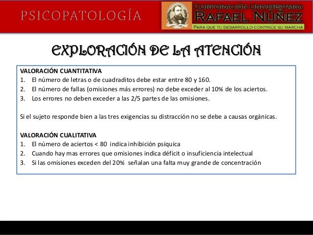 PSICOPATOLOGÍA DE LA ATENCIÓN
