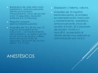 Atención de enfermeria durante la administración de la anestesia | PPTX