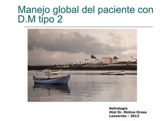 Manejo global del paciente con
D.M tipo 2




                    Nefrología
                    Htal Dr. Molina Orosa
                    Lanzarote - 2012
 
