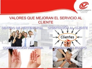 VALORES QUE MEJORAN EL SERVICIO AL
CLIENTE
 