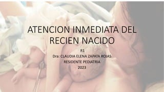 ATENCION INMEDIATA DEL
RECIEN NACIDO
R1
Dra: CLAUDIA ELENA ZAPATA ROJAS
RESIDENTE PEDIATRIA
2023
 