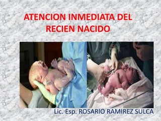 ATENCION INMEDIATA DEL
RECIEN NACIDO
Lic. Esp. ROSARIO RAMIREZ SULCA
 