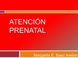 ATENCIÓN
PRENATAL
Margarita E. Baez Arellano
 