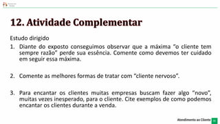 Atendimento ao cliente e reconhecimento dos tipos de clientes | PDF