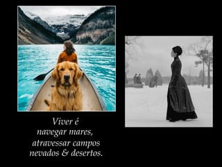 Viver é
navegar mares,
atravessar campos
nevados & desertos.
 