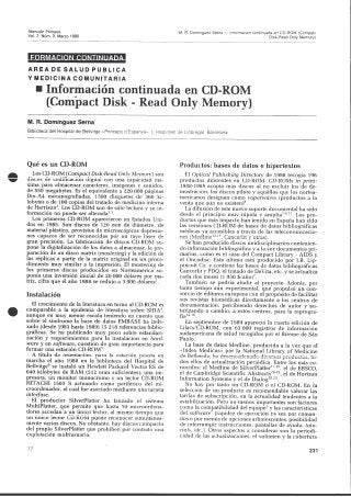 Información continuada en CD-ROM (Compact Disc-Read Only Memory)