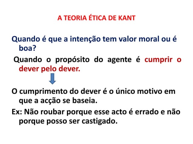 A teoria ética de kant | PPTX