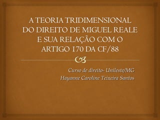 Curso de direito- Unileste/MG
Hayanne Caroline Teixeira Santos

 