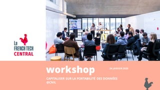 workshop
CAPITALISER SUR LA PORTABILITÉ DES DONNÉES
@CNIL
24 JANVIER 2020
 