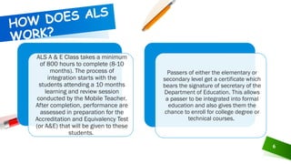 Aternative Learning system (ALS) A FREE education program implemented ...