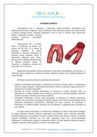 Artera Inima Ateroscleroza | PDF