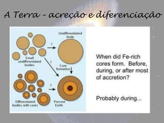 A Terra – acreção e diferenciação
 