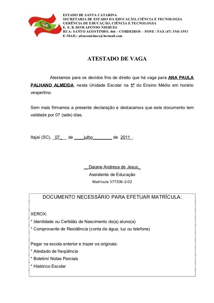 Declaracao de conclusao de curso superior