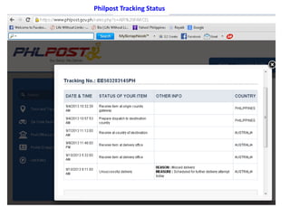Philpost Tracking Status
 