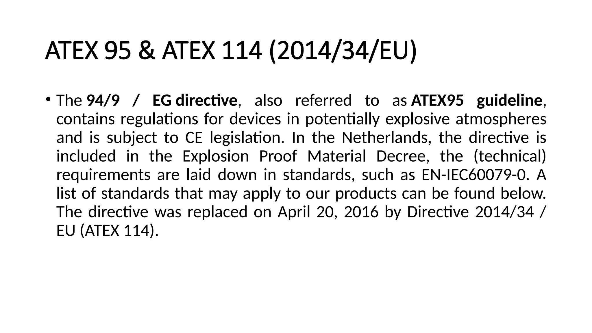 standard installs and log explosion proof ATEX.pptx