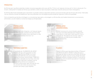 Catálogo da Atex, a forma da laje
