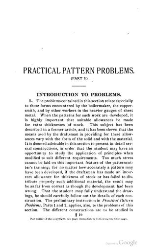 A textbook on sheet metal pattern drafting volume 2 1901