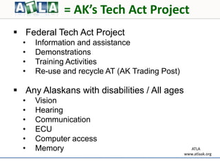            = AK’s Tech Act ProjectFederal Tech Act Project